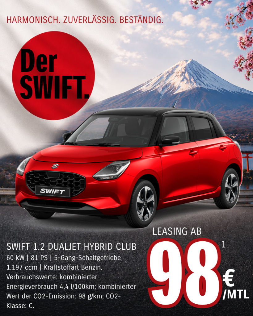Suzuki Swift Leasingangebot ab 98 Euro pro Monat